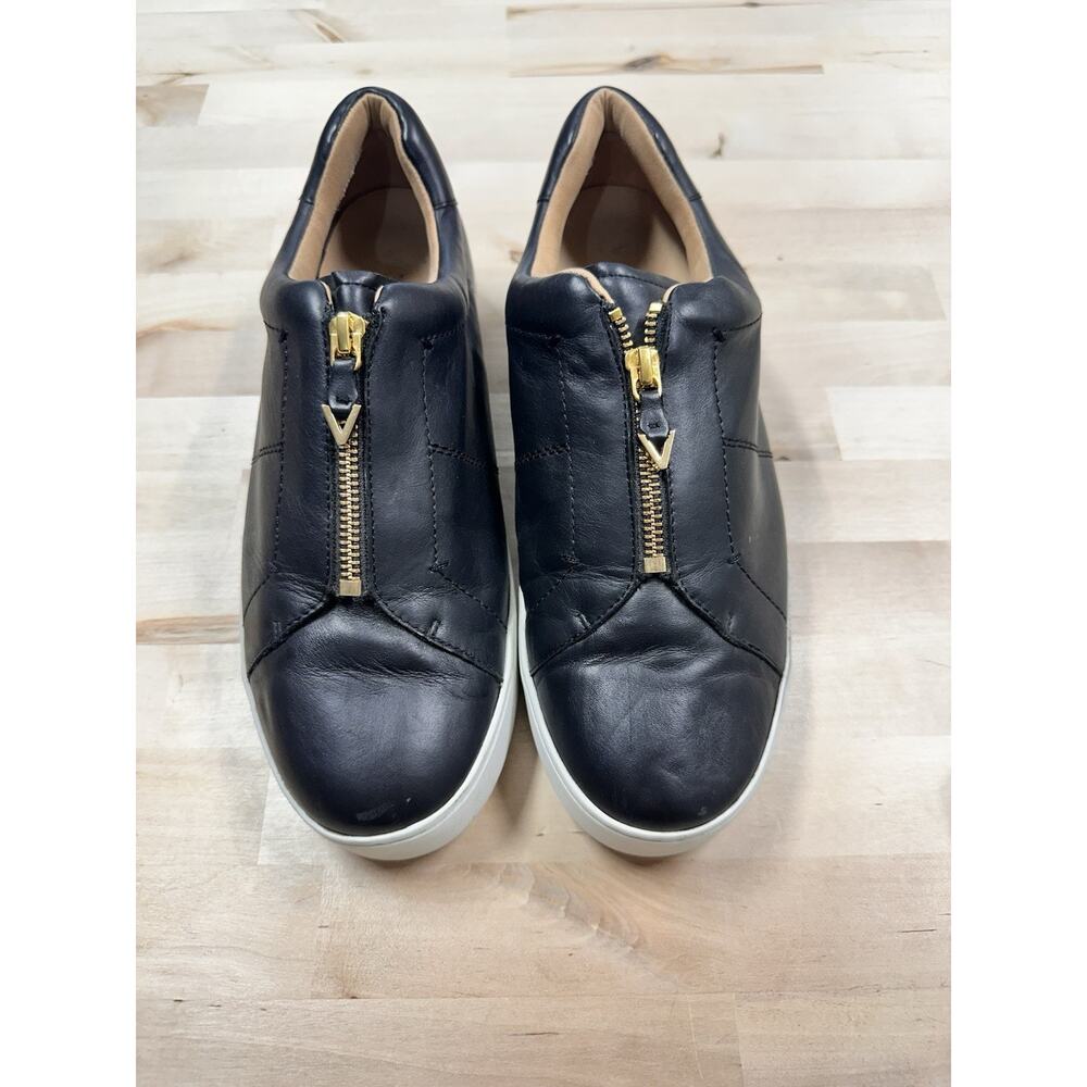 Vionic Black Leather Slip-On Shoes with Zipper - Ellis 10